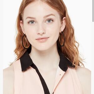 NWT Kate Spade Wrap It Up Black Hoop Earrings